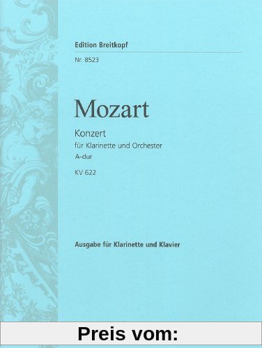 Klarinettenkonzert A-dur KV 622 - Ausgabe für Klarinette und Klavier (EB 8523)